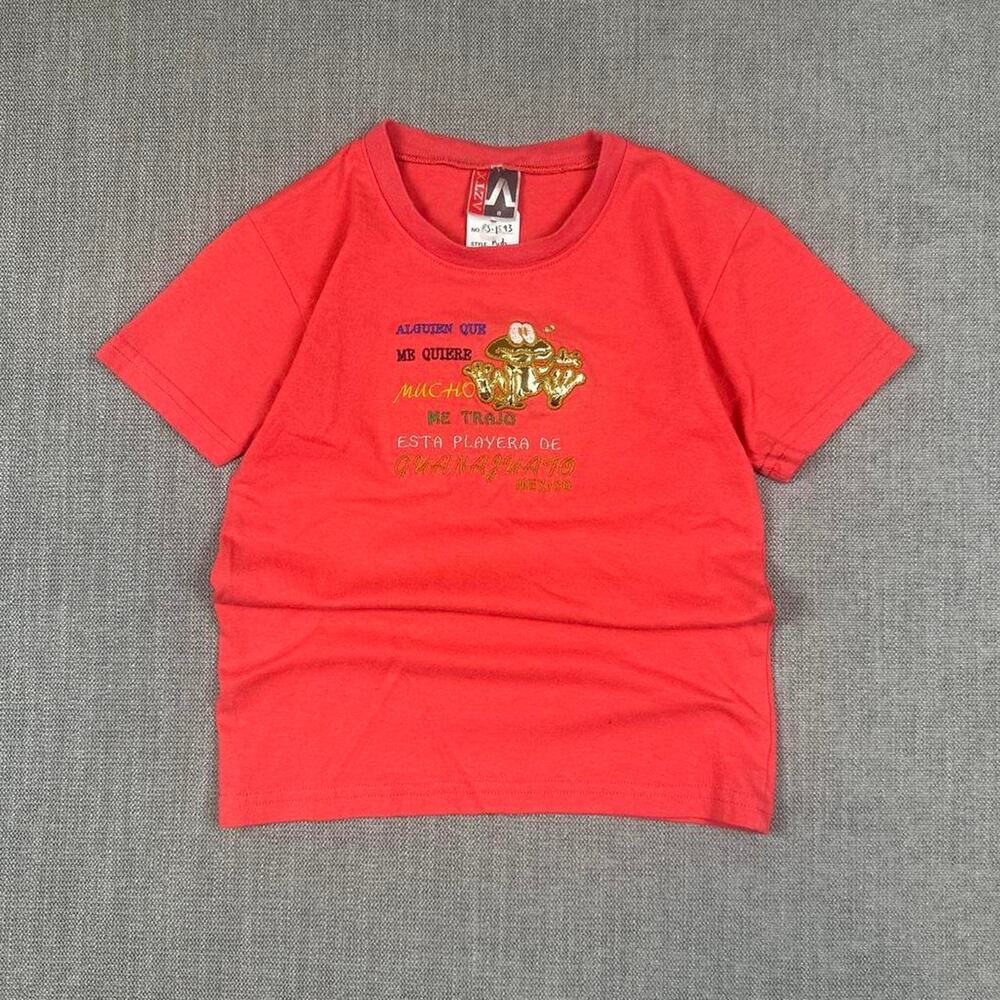 Vintage Kids Frog Guanajuato Embroidered Cherry T-shirt